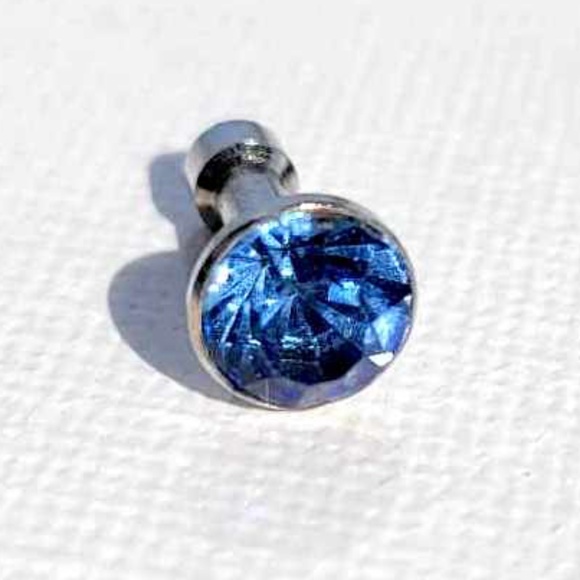 ππRoyal Blue Anti Dust Crystal Cap Earphone Jack Plug Stopper For Mobile Phone - Picture 3 of 6